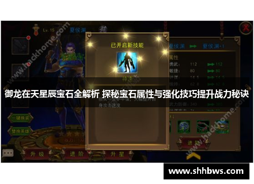 御龙在天星辰宝石全解析 探秘宝石属性与强化技巧提升战力秘诀